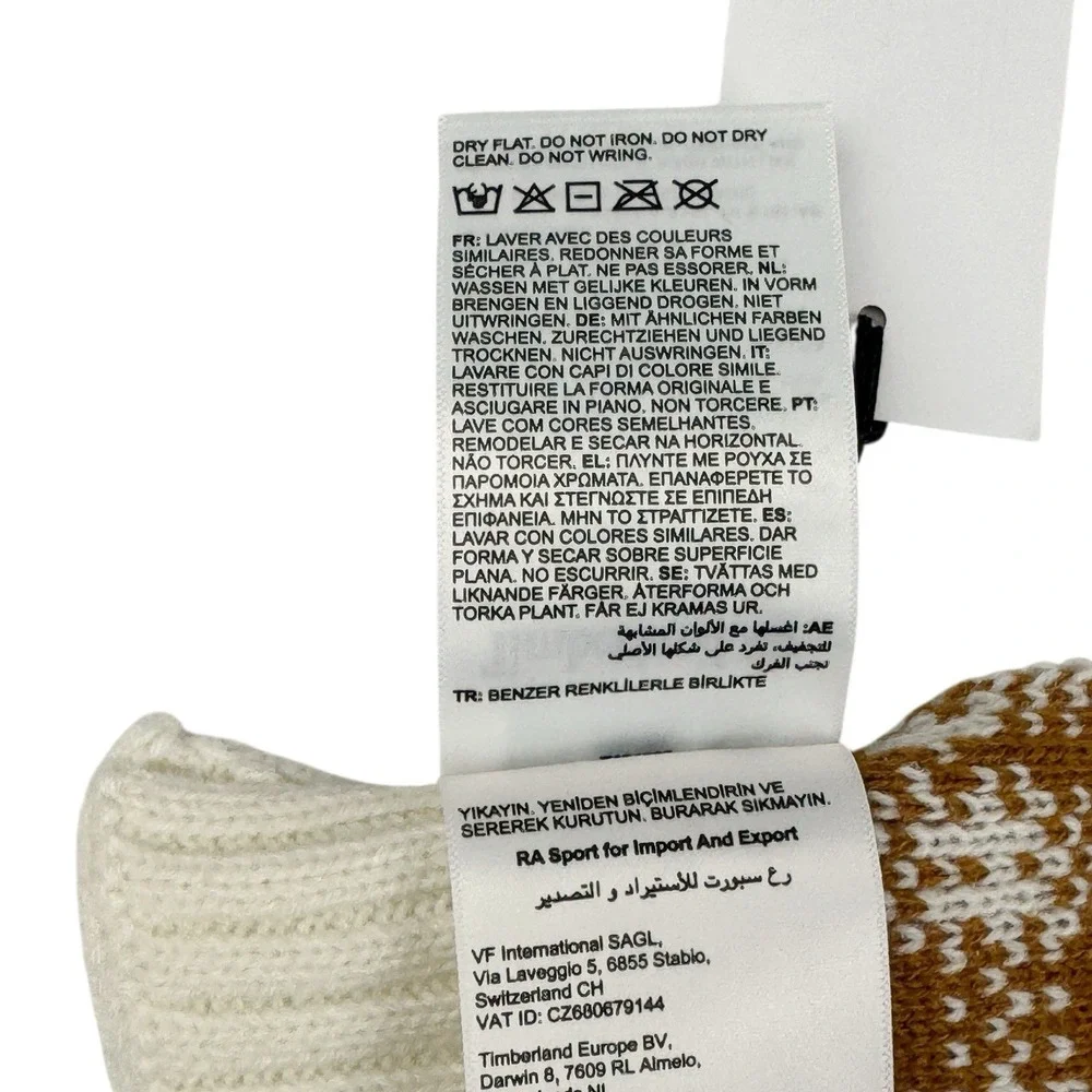Timberland Buffalo Plaid Knit Scarf Wheat Tan Cream Chunky Unisex‎ OS NWT $60